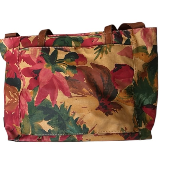 Patricia Nash Silvi Travel Tote Patina Coated Canvas Spring Multi print - Picture 3 of 16